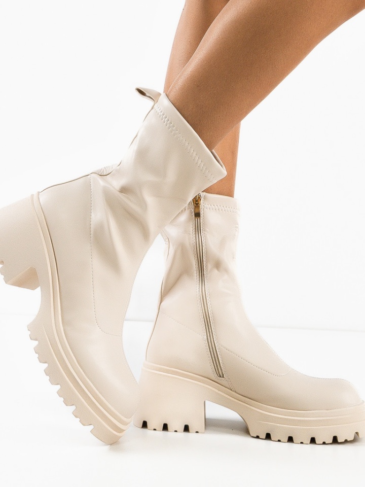 Tronchetti da donna Beige Shobha - Img 4