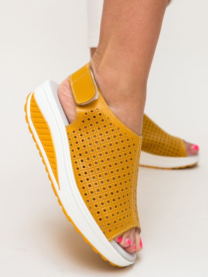 Sandali con plateau Gialli Liberty - Img 3