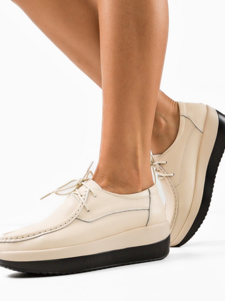Scarpe casual Beige Vlasta - Img 4