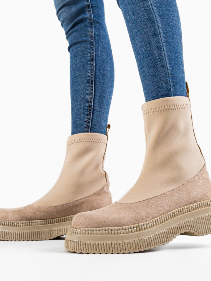 Tronchetti da donna Beige Herma - Img 1