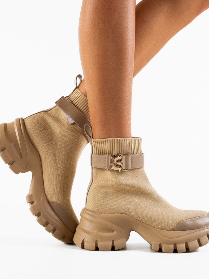 Tronchetti da donna Beige Jewu - Img 1