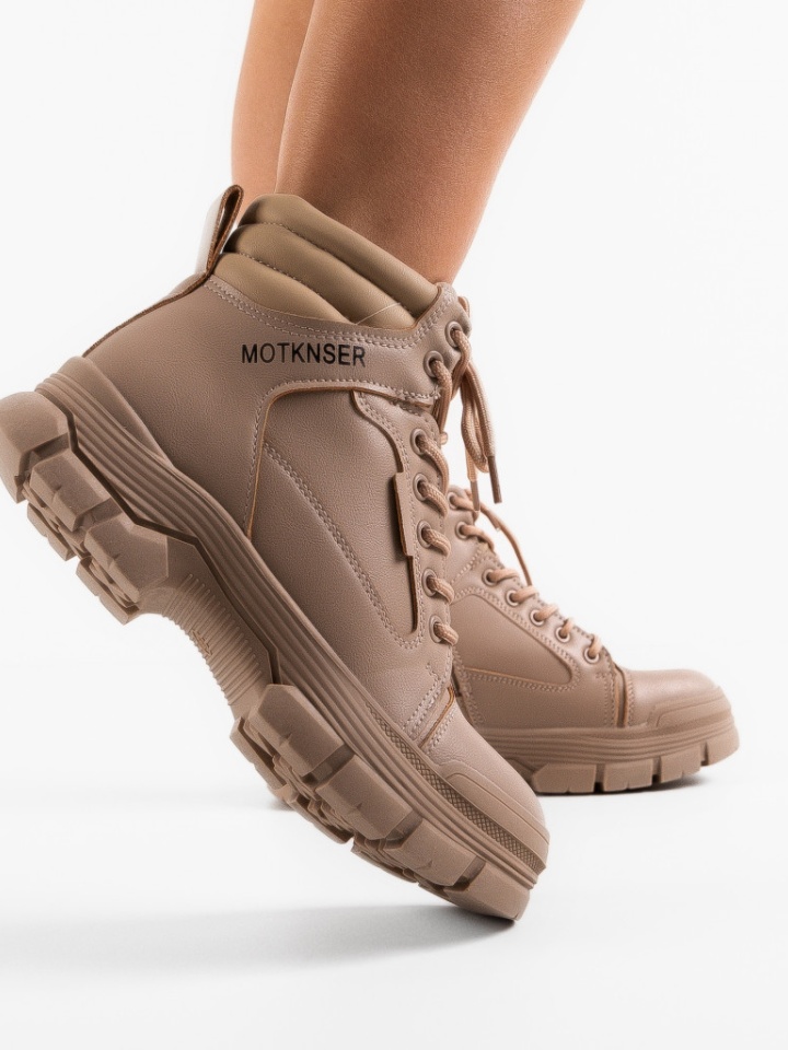 Tronchetti da donna Beige Motser - Img 2