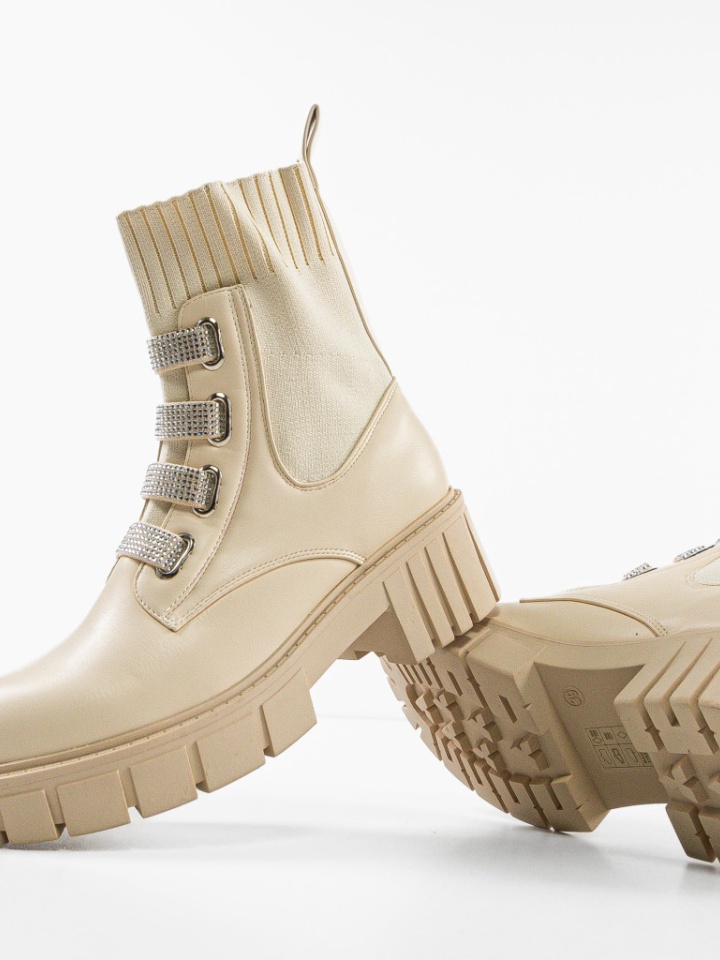 Tronchetti da donna Beige Robbi - Img 1