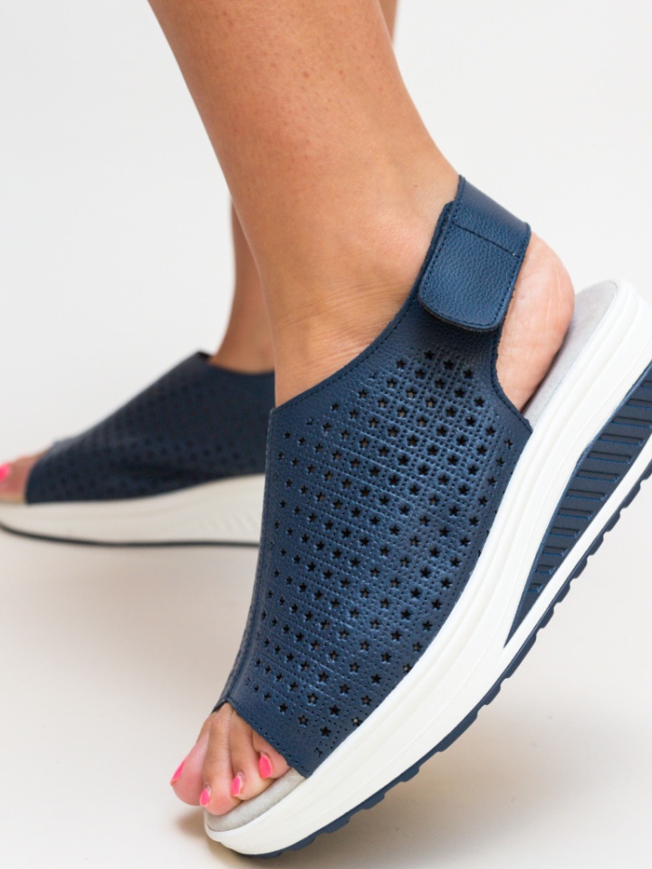 Sandali con plateau Blu navy Liberty - Img 3