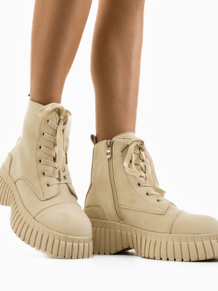 Tronchetti da donna Beige Frocher - Img 3