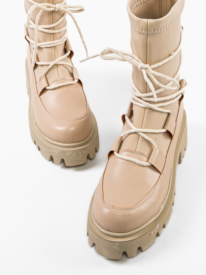 Tronchetti da donna Beige Henena - Img 5