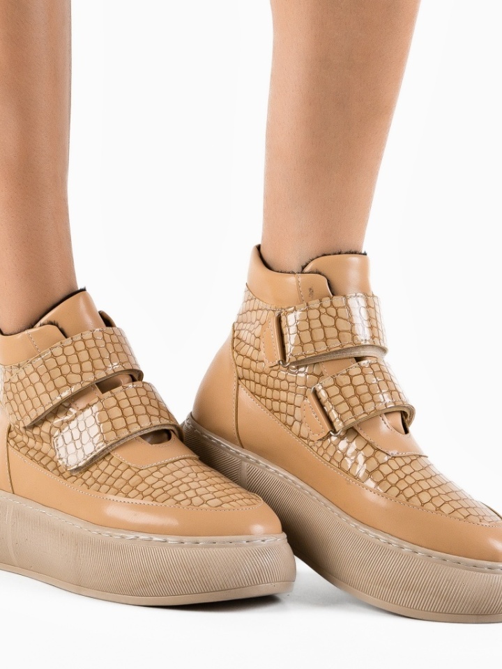 Tronchetti da donna Beige Hrago - Img 3