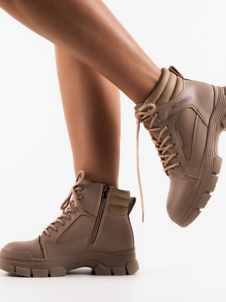 Tronchetti da donna Beige Motser - Img 4
