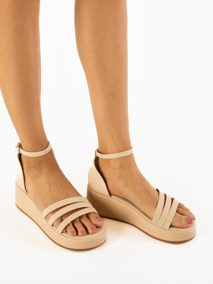 Sandali con plateau Beige Larissa - Img 3