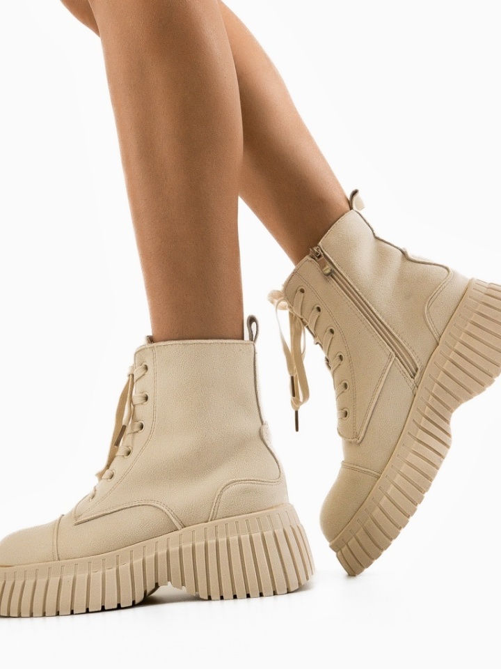 Tronchetti da donna Beige Frocher - Img 1