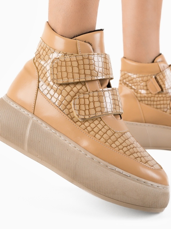 Tronchetti da donna Beige Hrago - Img 4