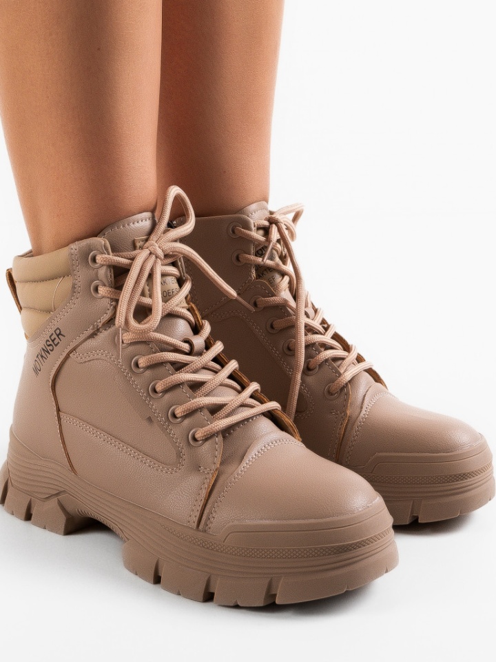 Tronchetti da donna Beige Motser - Img 1