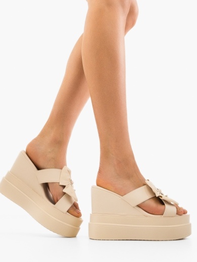 Sandali con plateau Beige Reteon