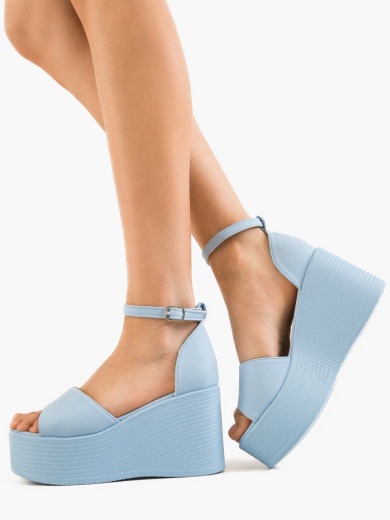 Sandali con plateau Blu Tamar