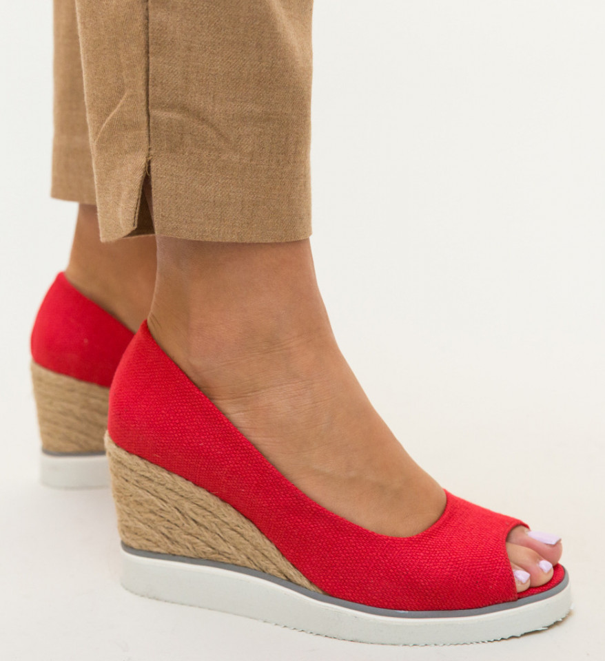 Sandale s platformo rardo Rdeči