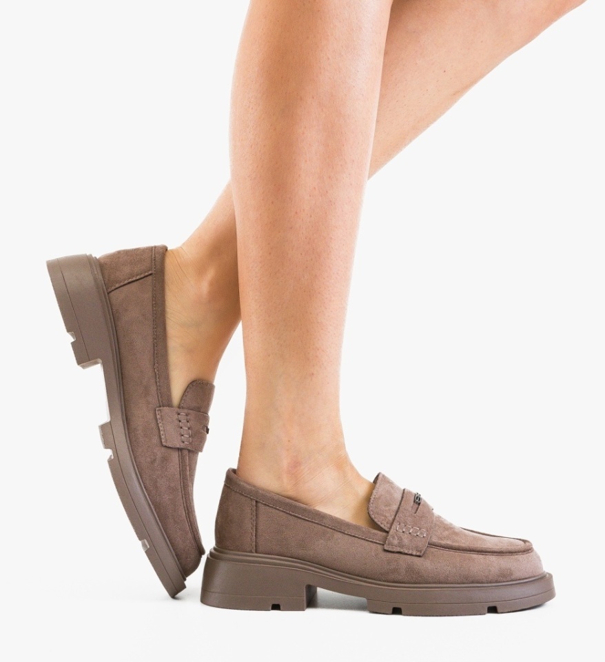 Pantofi casual dama Corsera Khaki - Img 4