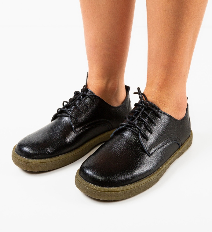 Pantofi casual dama Lactose Negri - Img 5