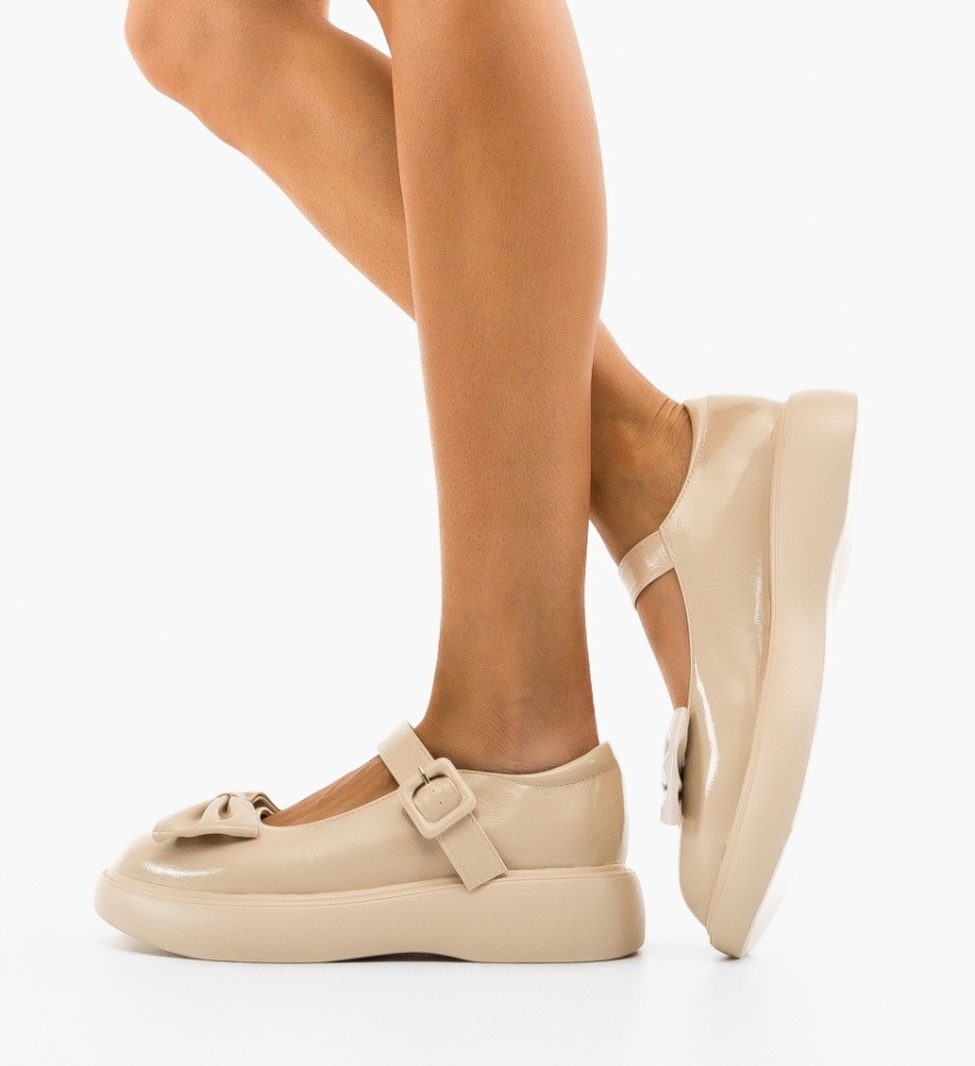 Pantofi Casual dama Melkior Bej - Img 4