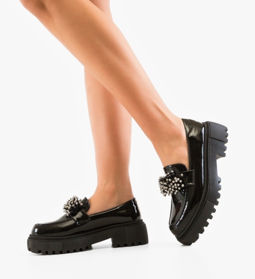 Pantofi casual dama Ovatte Negri - Img 2