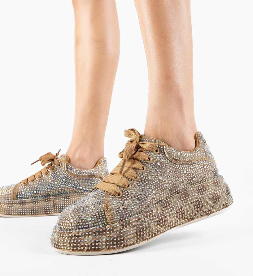 Pantofi Casual dama Urssy Bej - Img 5