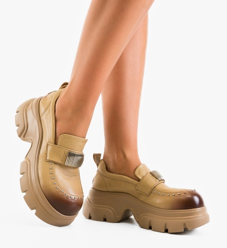Pantofi Casual Dougla Bej - Img 6