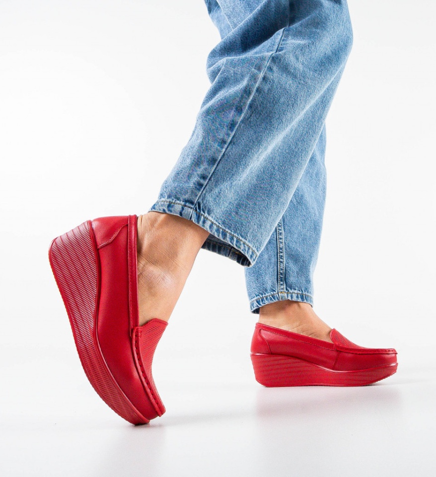 Pantofi Casual Ely Rosii - Img 5