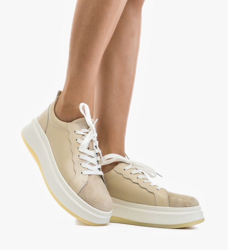 Pantofi Casual Priki Bej - Img 3
