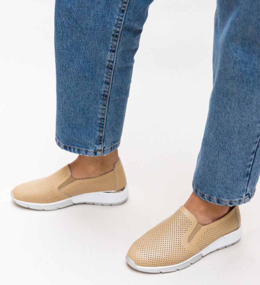 Pantofi Casual Pufine Bej - Img 2