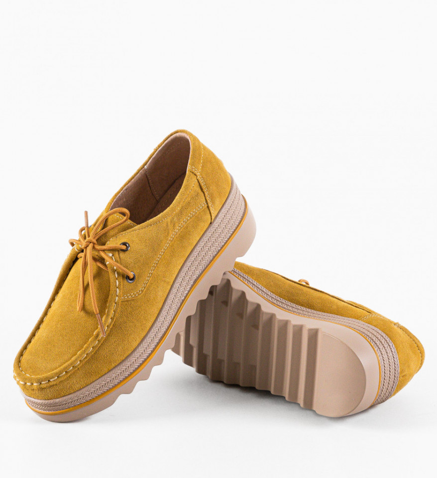 Pantofi Casual Sagrio Galbeni 2 - Img 3