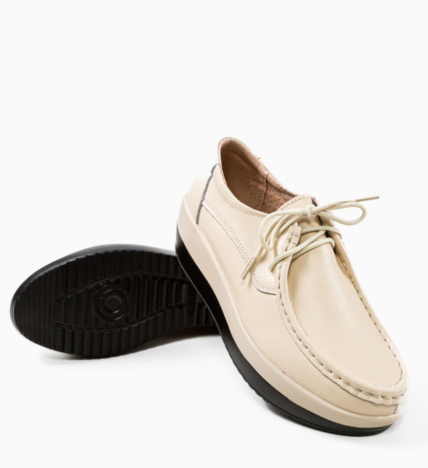Pantofi Casual Vlasta Bej - Img 10