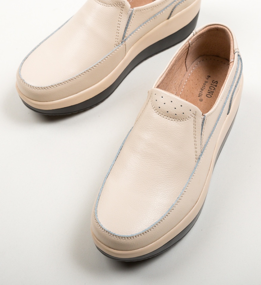 Pantofi Casul Freeman Bej - Img 14