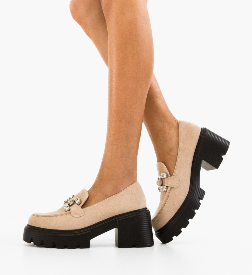 Pantofi dama casual Khursh Bej - Img 3