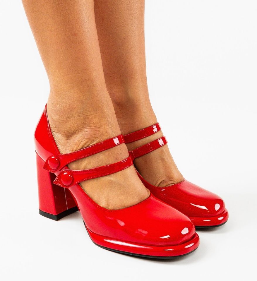 Pantofi dama Vintage Rosii - Img 8
