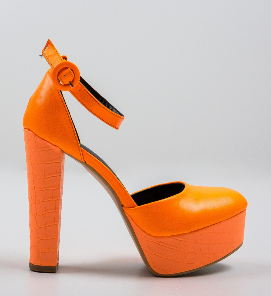 Pantofi Krista Portocalii Neon - Img 4