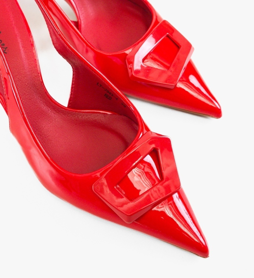 Pantofi stiletto dama Amoic Rosii - Img 2