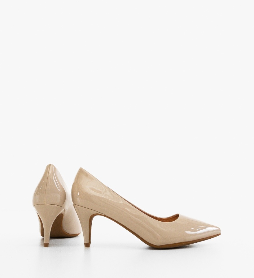 Pantofi stiletto dama Fiona Bej - Img 3