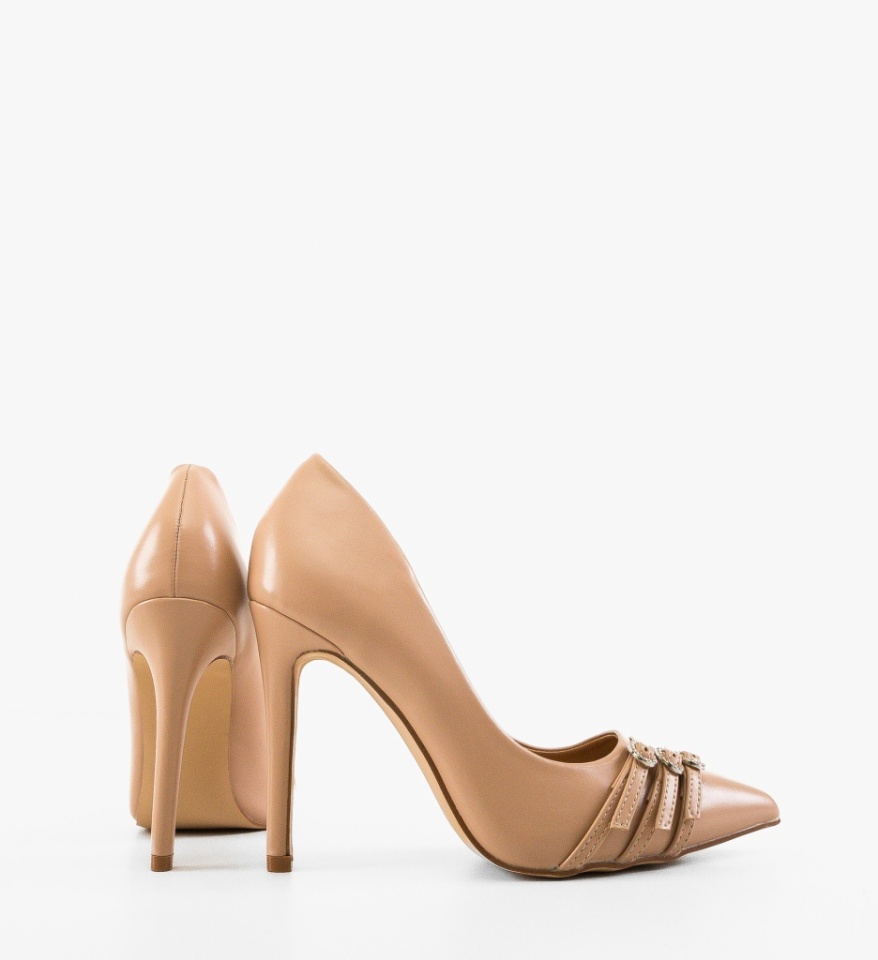 Pantofi stiletto dama Nelso Bej - Img 4