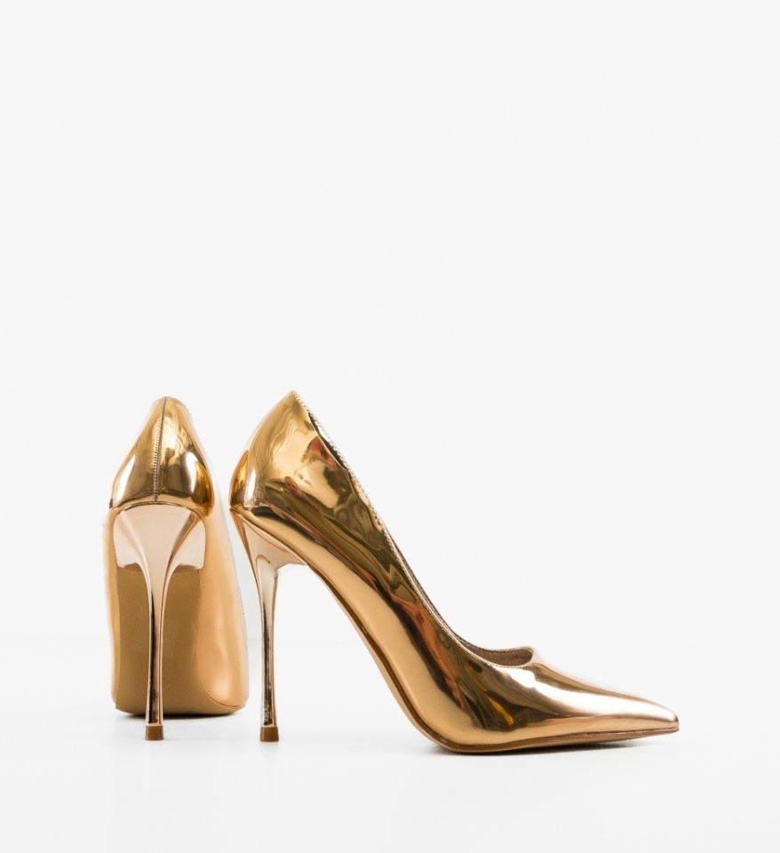 Pantofi stiletto Helar Aurii - Img 2