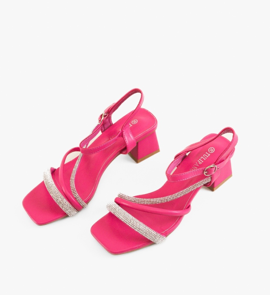 Sandale cu toc Alyssa Fuchsia - Img 2