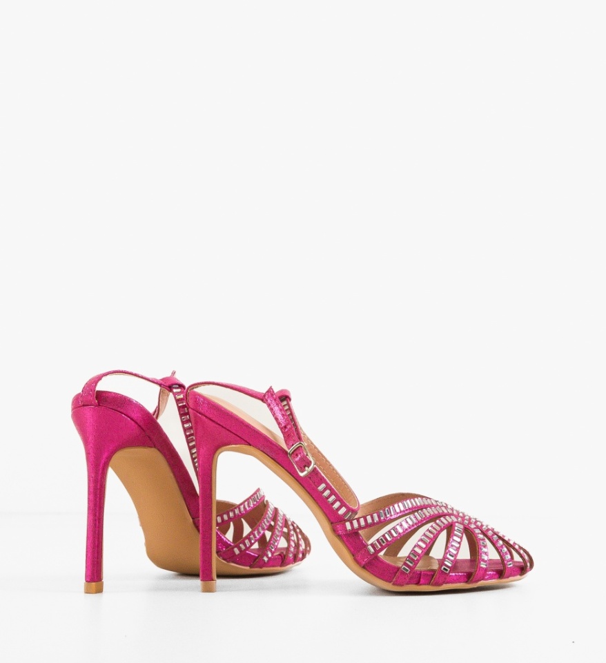 Sandale cu toc Bridg Fuchsia - Img 4