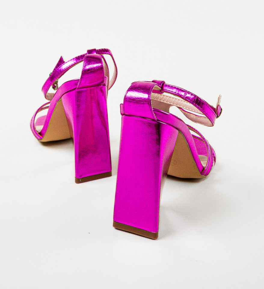 Sandale cu toc Casey Fuchsia - Img 2