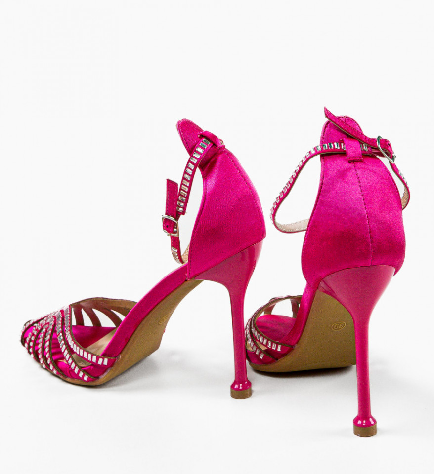 Sandale cu toc Castellano Fuchsia - Img 4