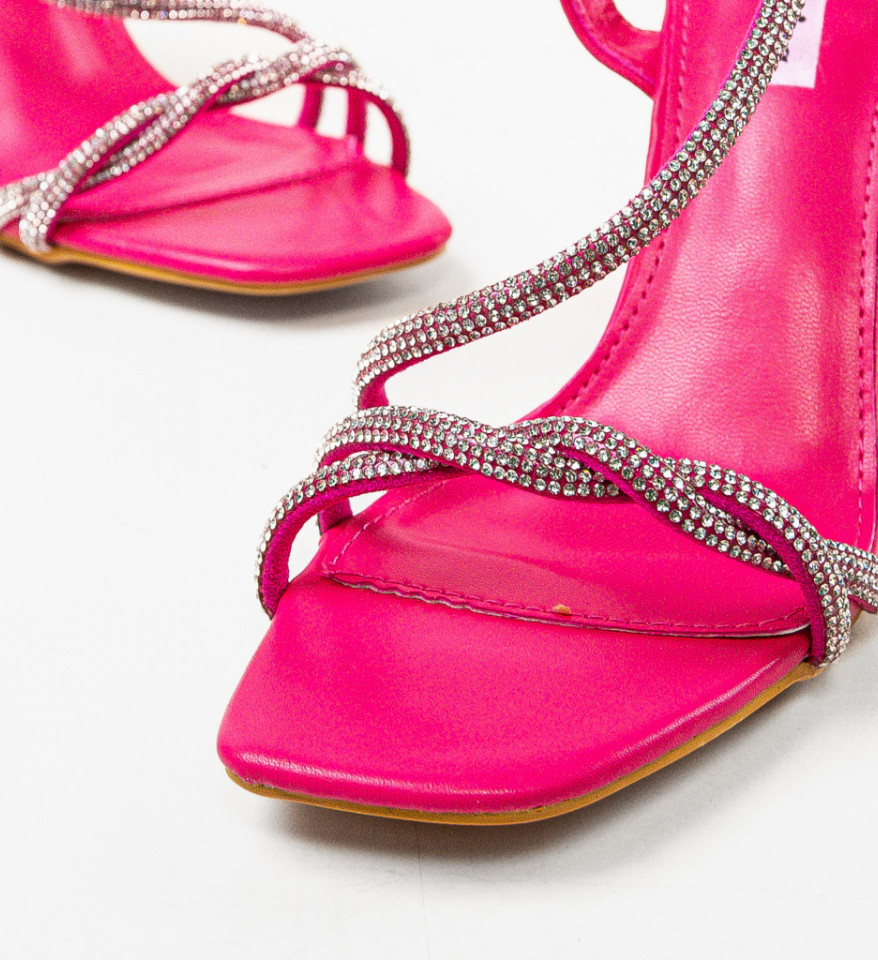 Sandale cu toc Chaggit Fuchsia - Img 2