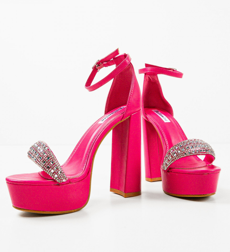 Sandale cu toc Christel Fuchsia - Img 2