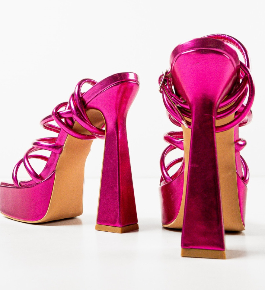 Sandale cu toc Everly Fuchsia - Img 3
