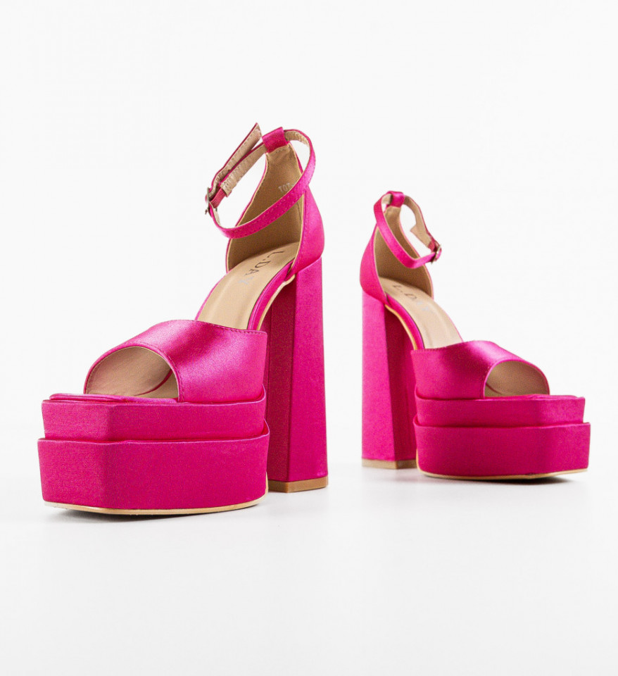 Sandale cu toc Laverne Fuchsia - Img 2