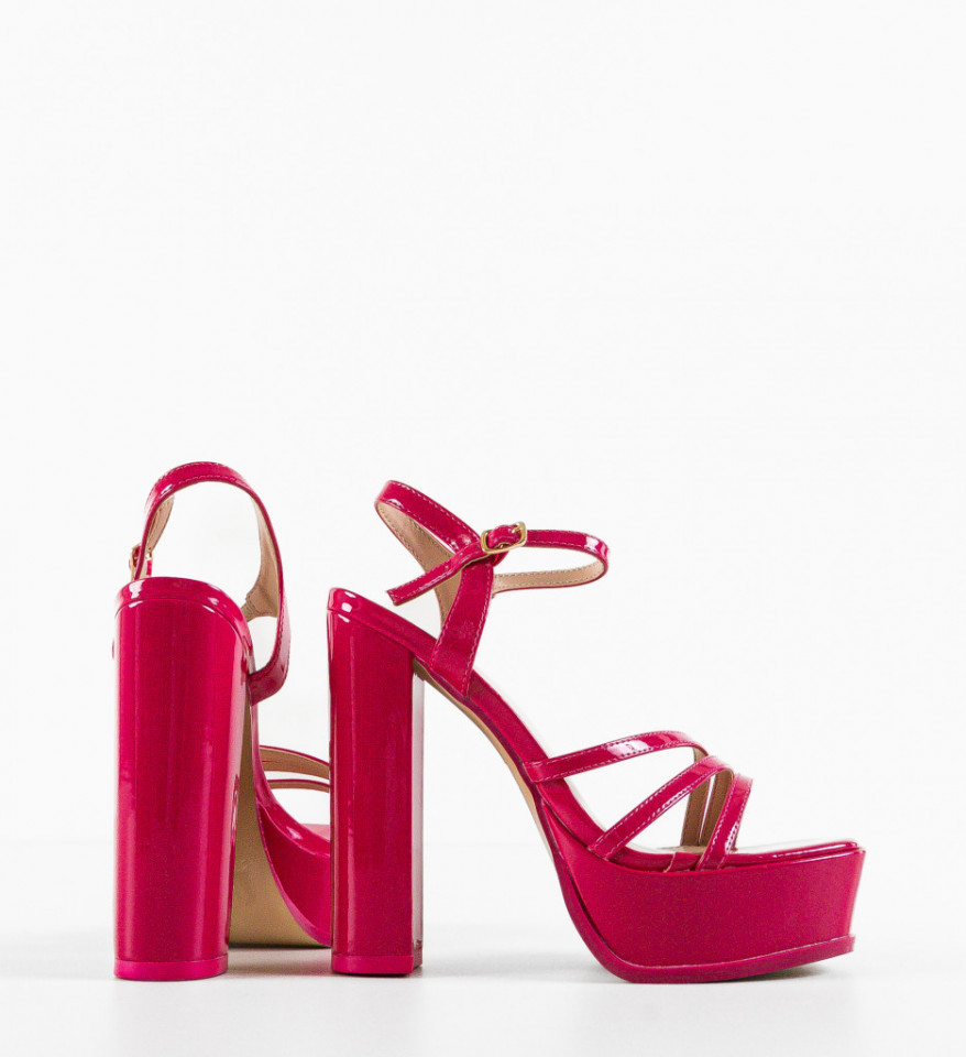 Sandale cu toc Moran Fuchsia - Img 2