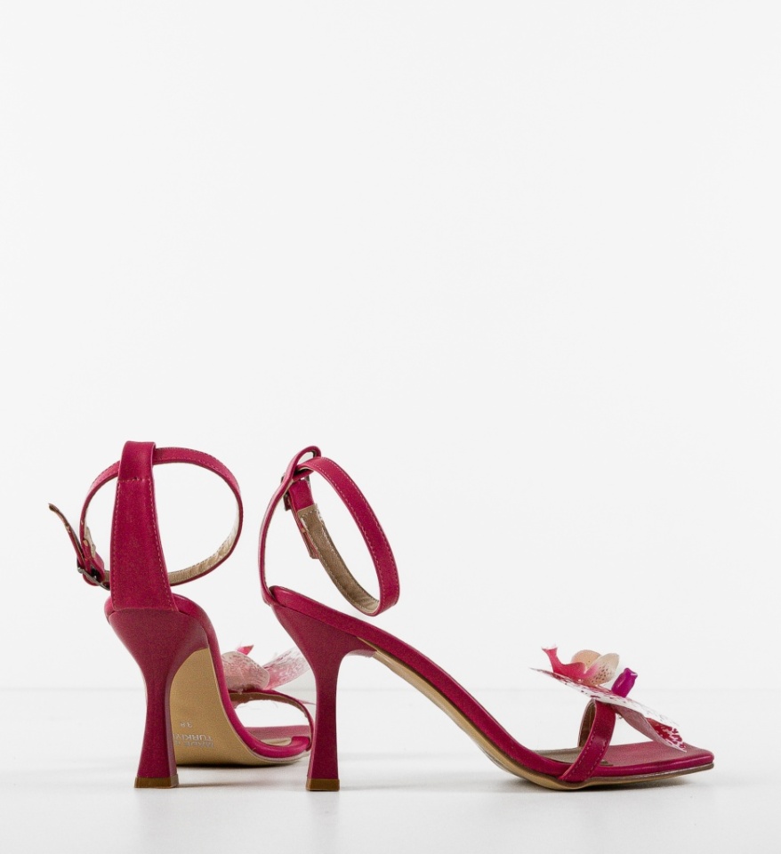 Sandale cu toc Orchidee Fuchsia - Img 2