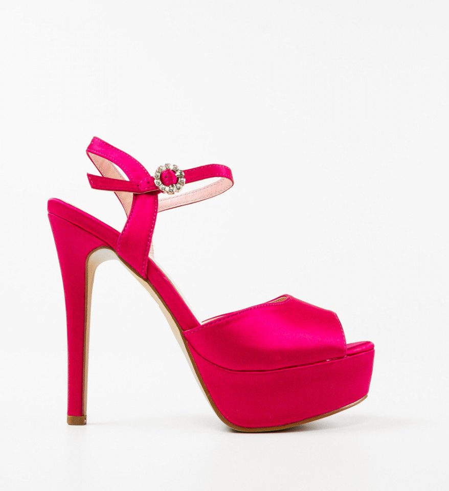 Sandale cu toc Oyibo Fuchsia