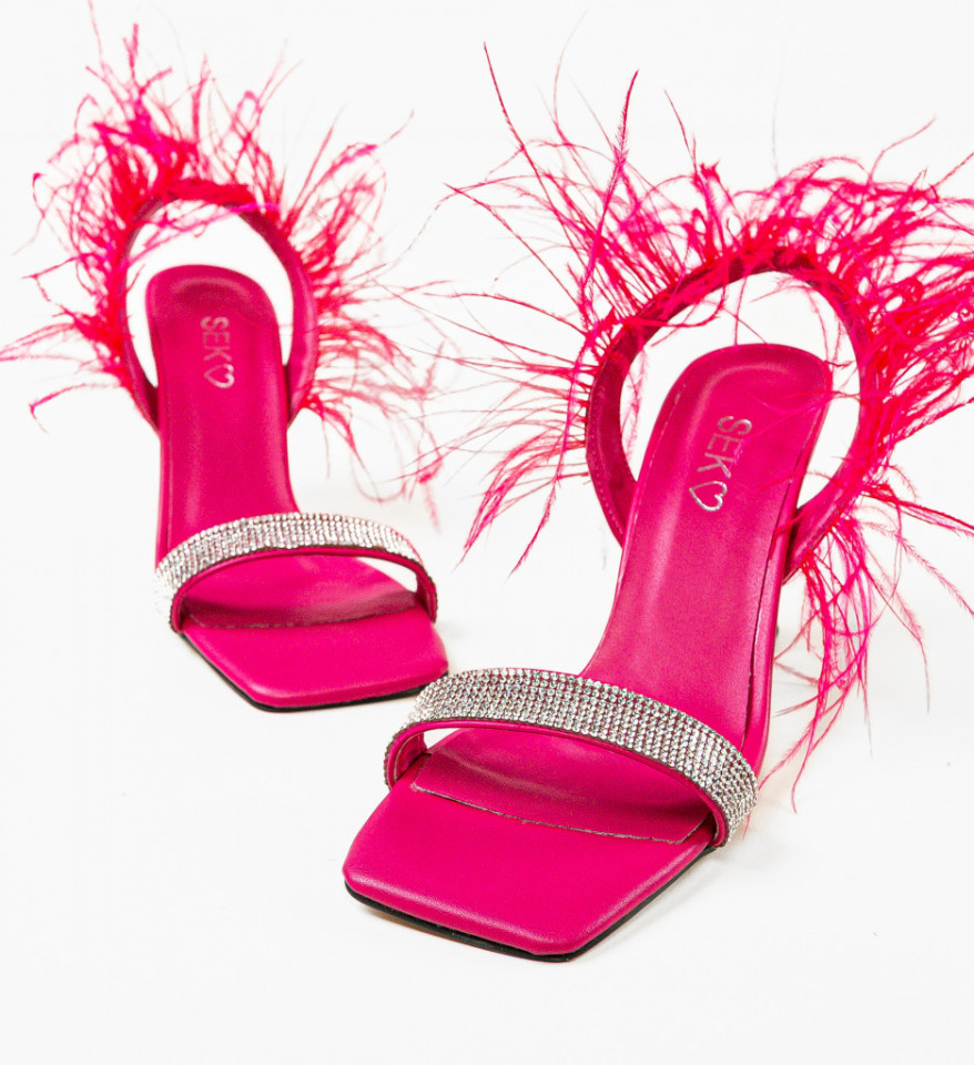 Sandale cu toc Salcia Fuchsia - Img 2